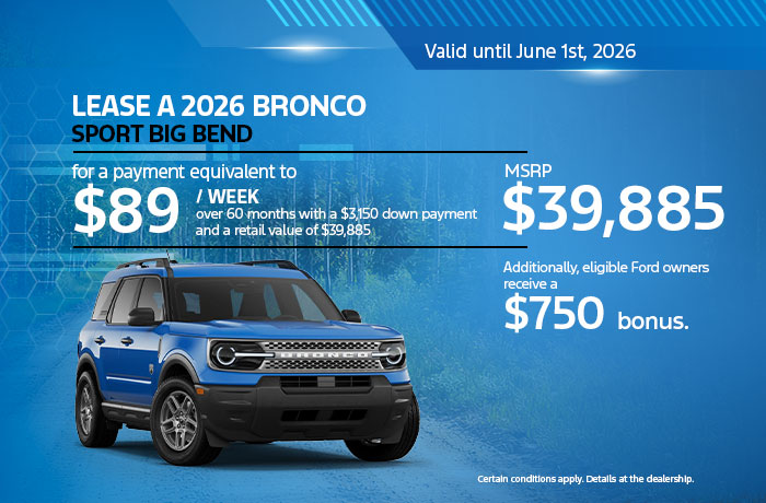 Bannière de Bronco Sport 2026