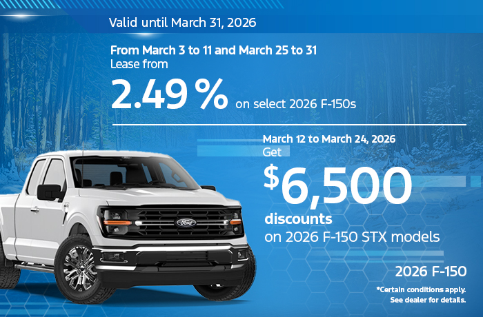 Bannière de Ford F150 2026