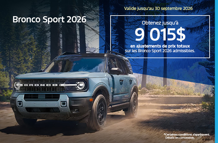 Bannière de Bronco Sport 2026