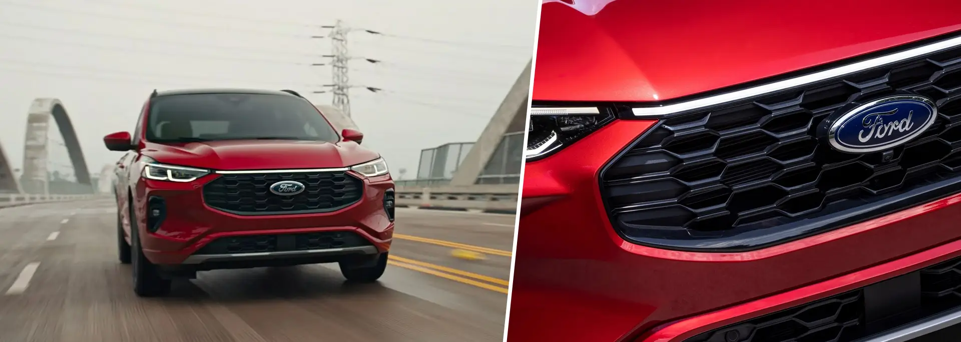 Le plaisir de conduire un Ford Hybride, Ford Escape 2026 rouge sur une autoroute