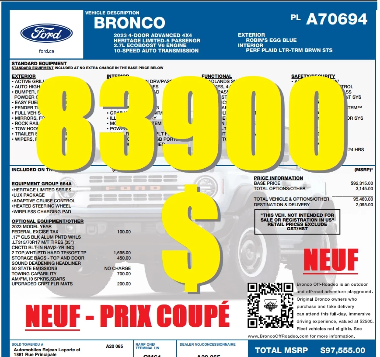 2023 Ford Bronco Heritage Limited Edition Main Image