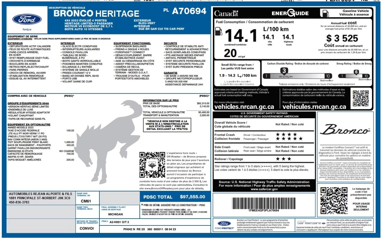 2023 Ford Bronco Heritage Limited Edition Main Image