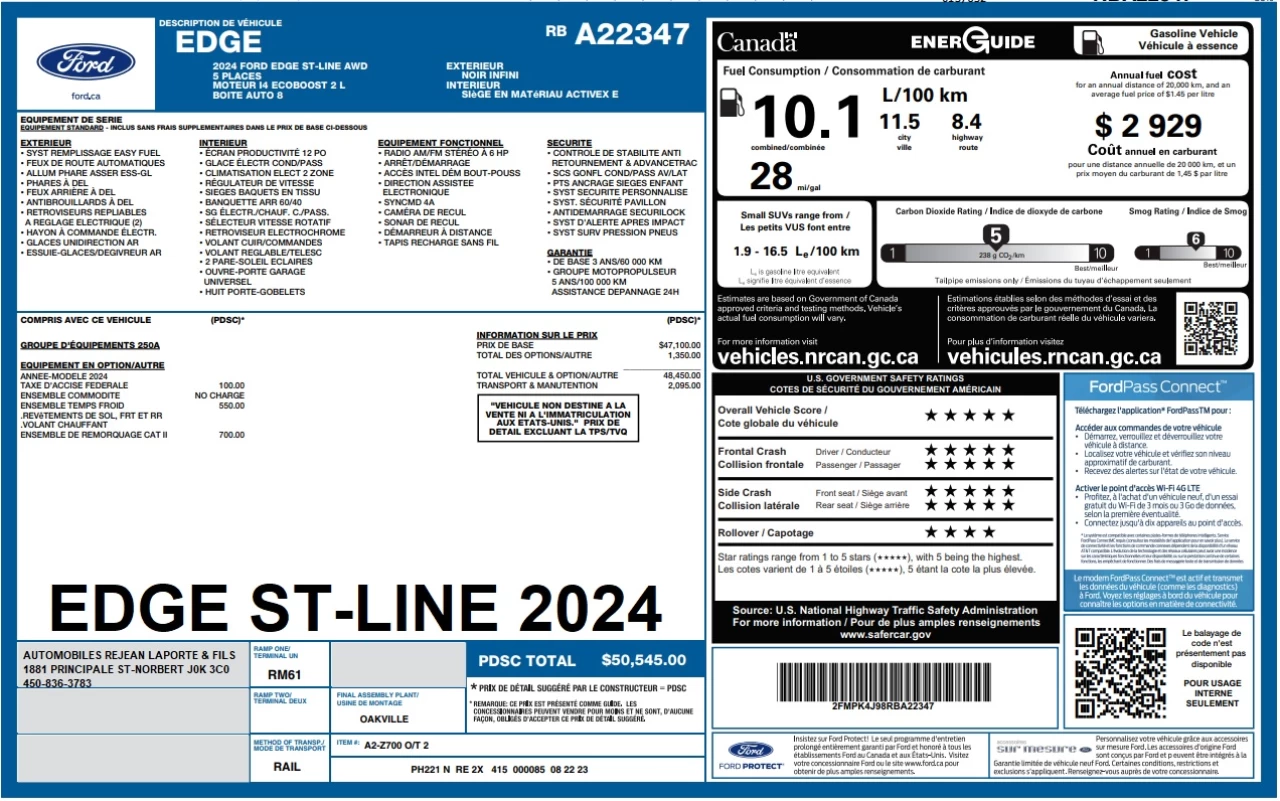 2024 Ford Edge ST Line Main Image