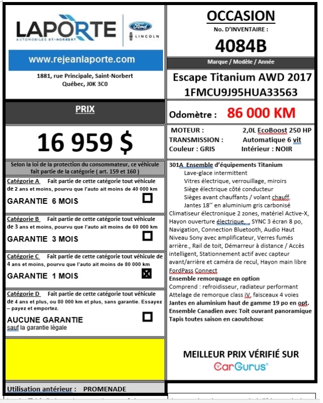 Ford Escape Titanium 2017