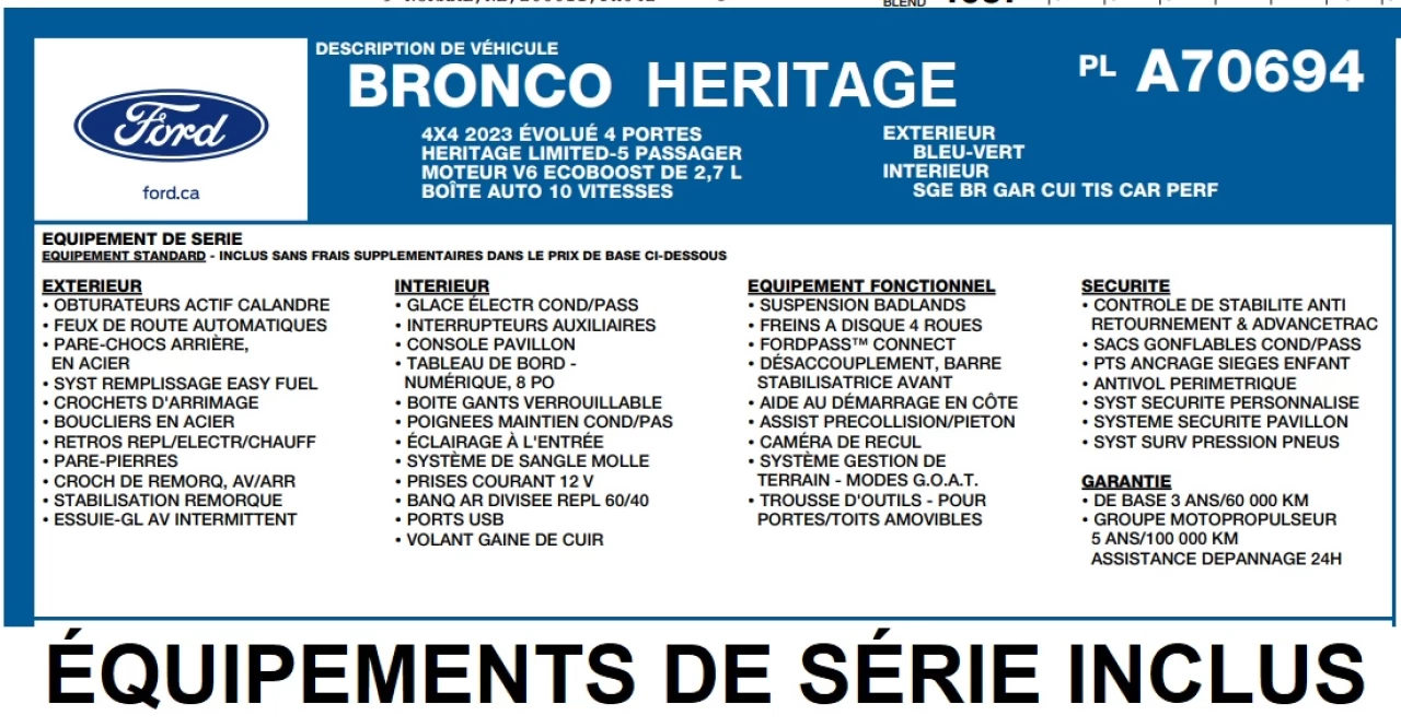 2023 Ford Bronco Heritage Limited Edition Main Image