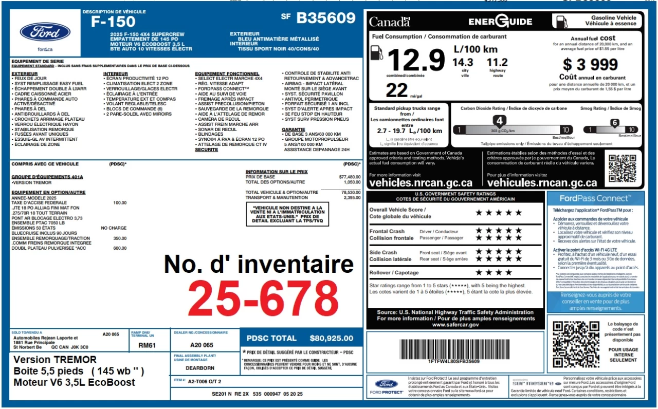2025 Ford F-150 Tremor Image principale