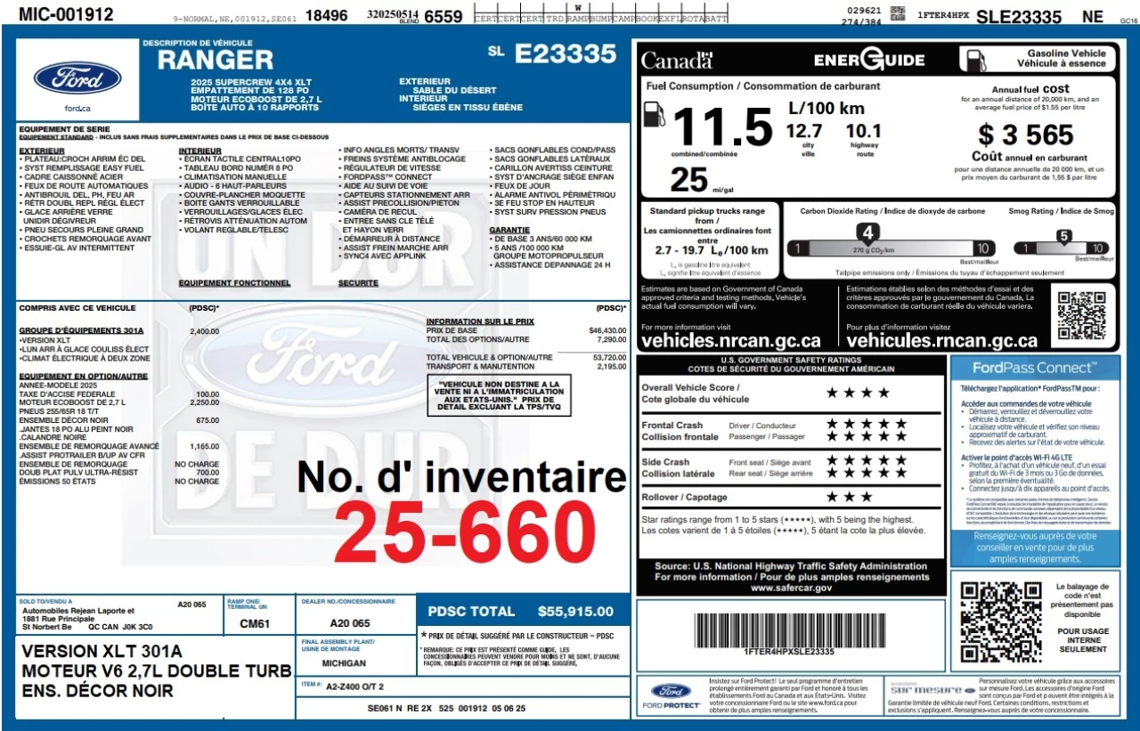 2025 Ford Ranger XLT Main Image