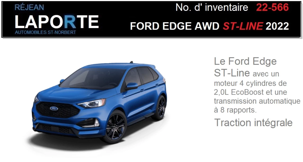 2022 Ford Edge ST-Line Main Image