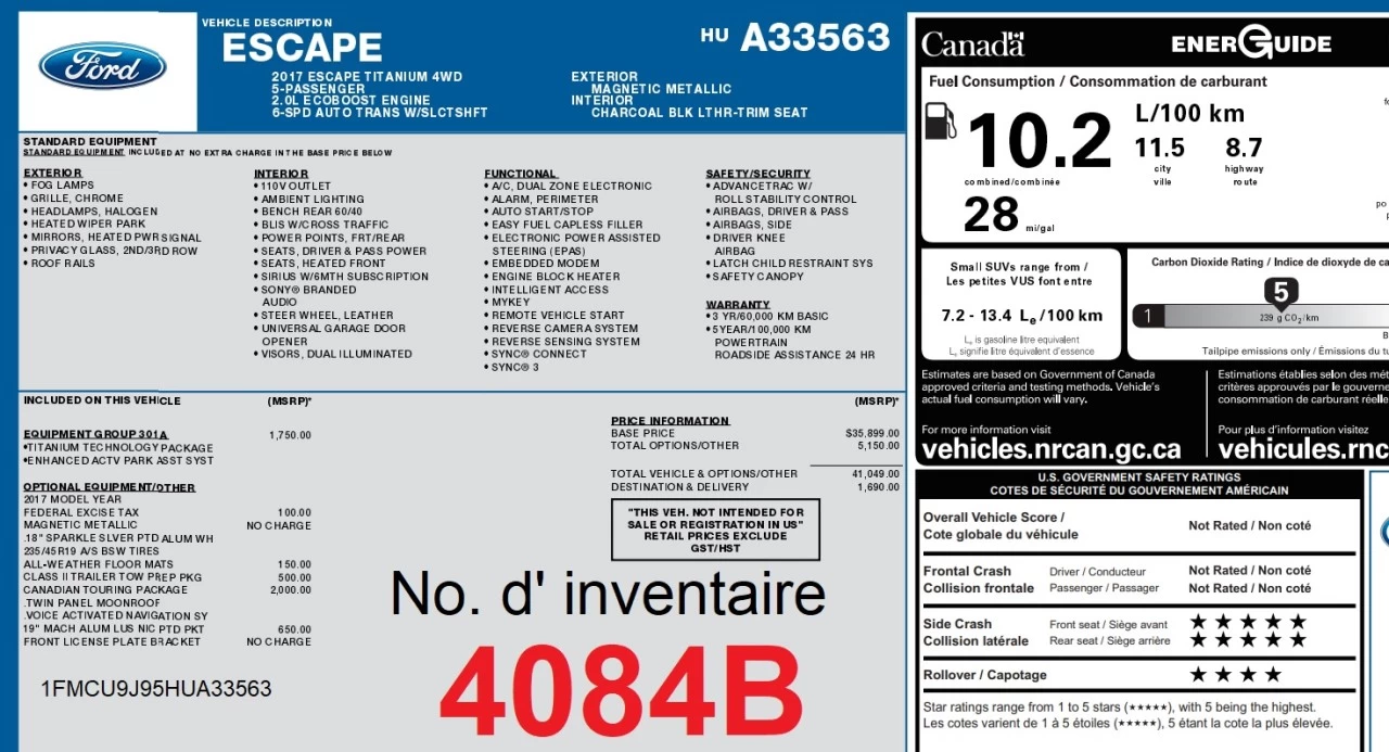 2017 Ford Escape Titanium Main Image