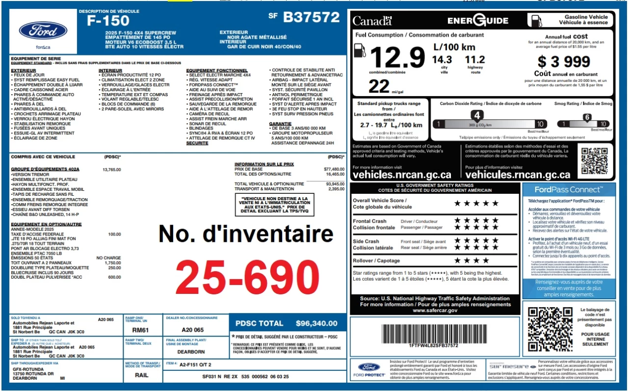 2025 Ford F-150 Tremor Image principale
