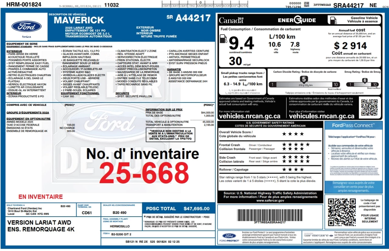 2025 Ford Maverick LARIAT Image principale