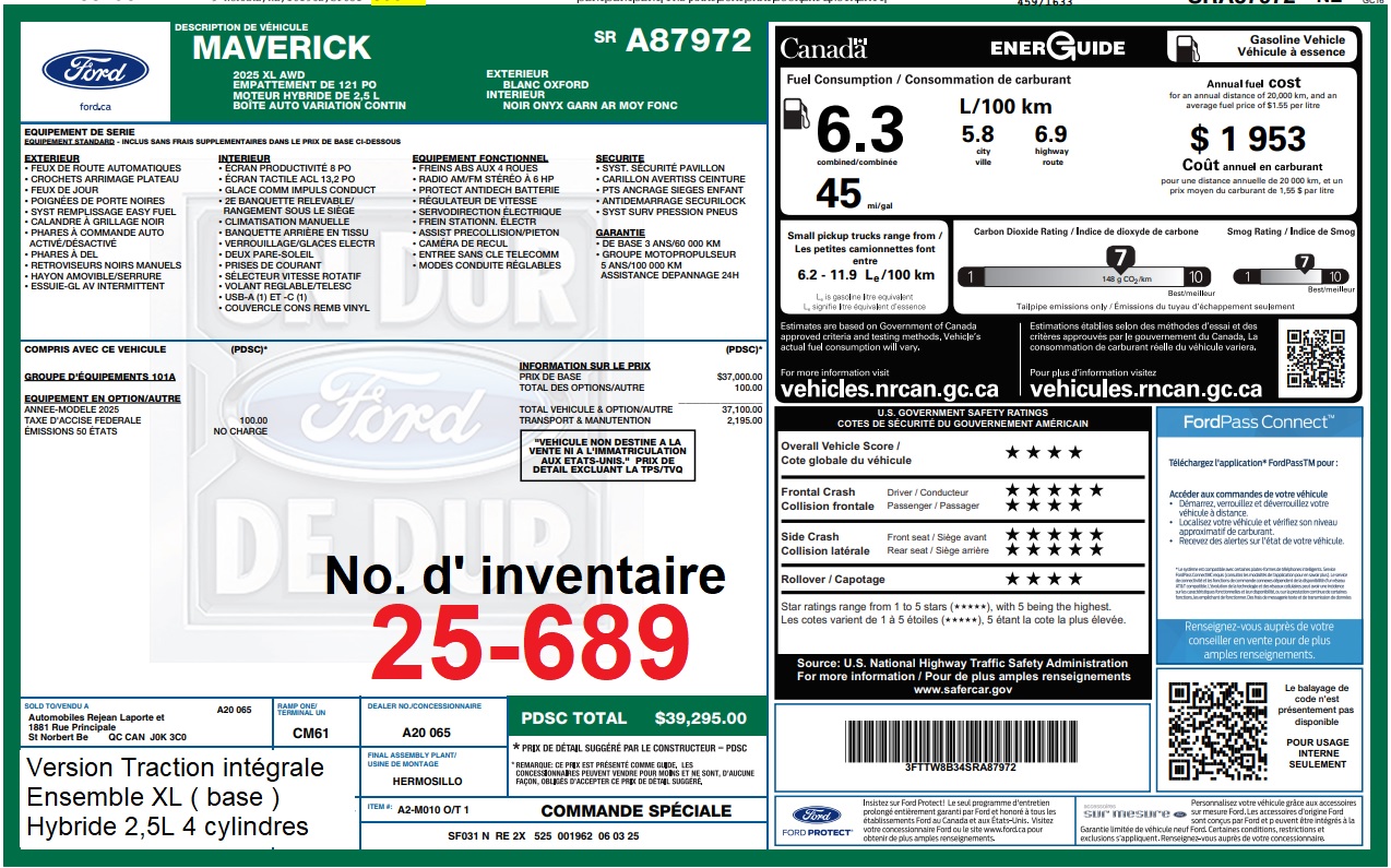 Ford 2025 Maverick XL
