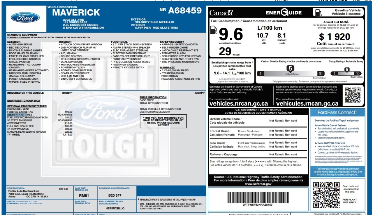 2022 Ford Maverick XLT Main Image